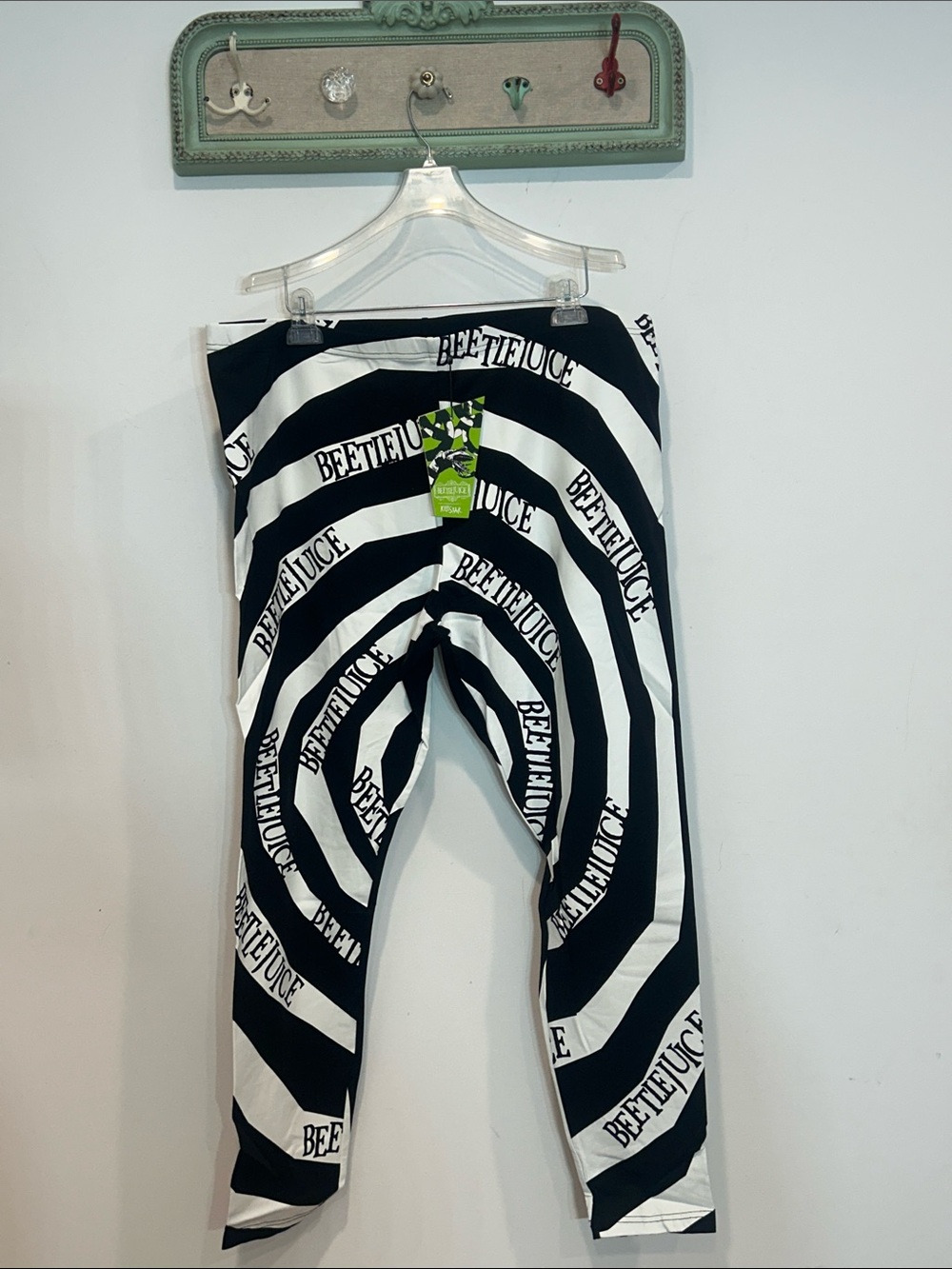 Killstar Black & White Beetlejuice Spiral Leggings Womens plus 4X new